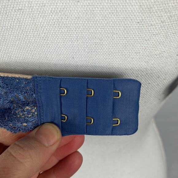 Thirdlove Lace Balconette Bra in Blue. - Picture 7 of 8